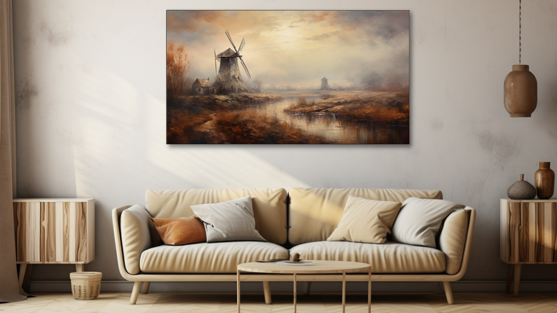 Canvas Wall Art - Windmill Whispers Abstract - HD0178