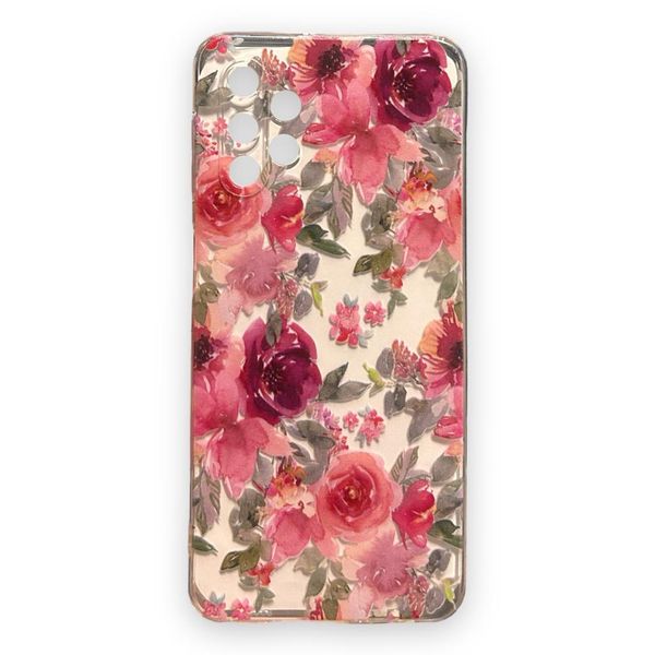 AMA Silicone Protective Floral Clear Phone Case For Samsung S22 Ultra