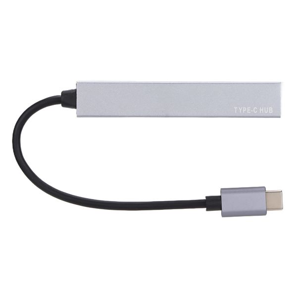 Type-C Mini Dock, USB2.0/3.0, 1-to-4 Hub, Grey