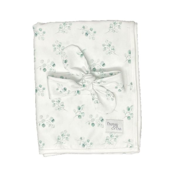 Baby Swaddle Blanket and Headband Set - Eucalyptus