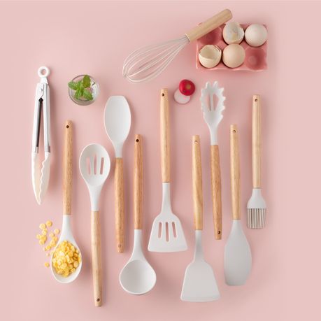 18pcs Silicone Kitchen Utensils Set, Kitchen Cooking Utensils Set with  Holder, Wooden Handle Silicone Utensils Set, Heat Resistant, BPA Free, Non  Toxic