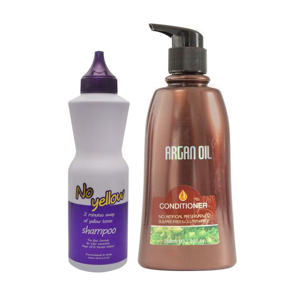 Argan Oil Conditioner 750ml + No Yellow Shampoo 500ml
