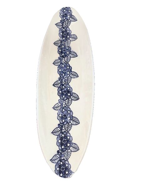 Ceramic cheese Platter Blue Appetizer Dish