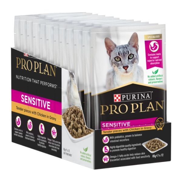 Purina Pro Plan Sensitive Cat - Chicken in Gravy Wet Food 12x85g