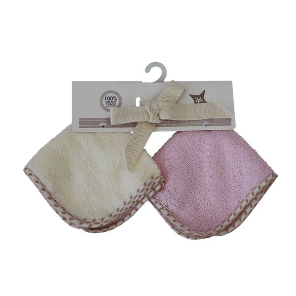 Snuggletime 2 Pack Washcloths Natural - Pink