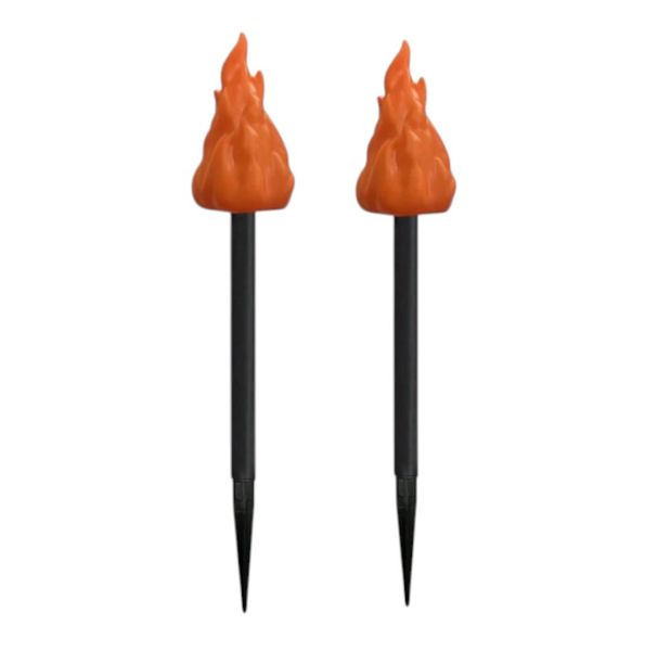 2 Piece - Realistic Flame Designed Solar Powered Ground Light