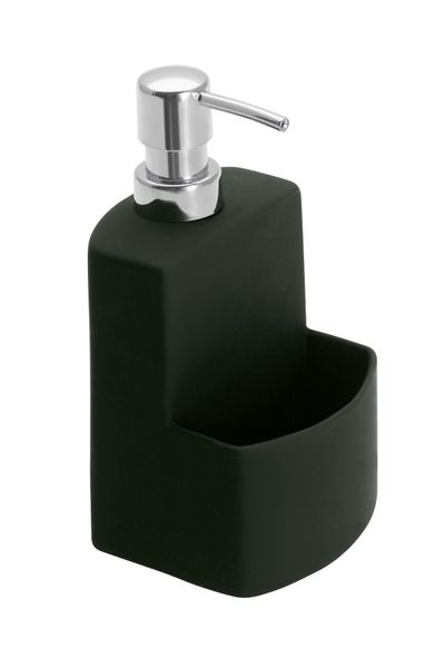 Wenko - Washing Up Liquid Dispenser &amp; Sponge Holder - Black