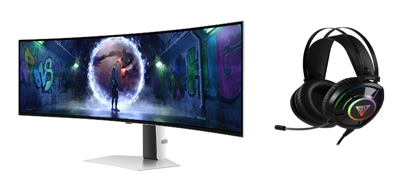 Samsung 49" Odyssey OLED G9 G93SD DQHD 240Hz Gaming Monitor + RGB Headset