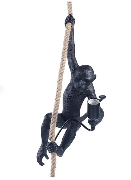 Drlight Rope With Colour Monkey Style Modern Pendant Lamp - Black or White