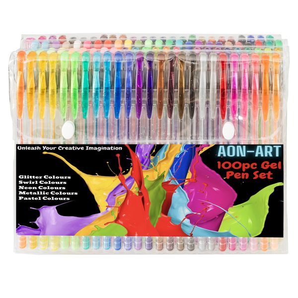 Aon-Art 100pc Mega Gel Pen Set