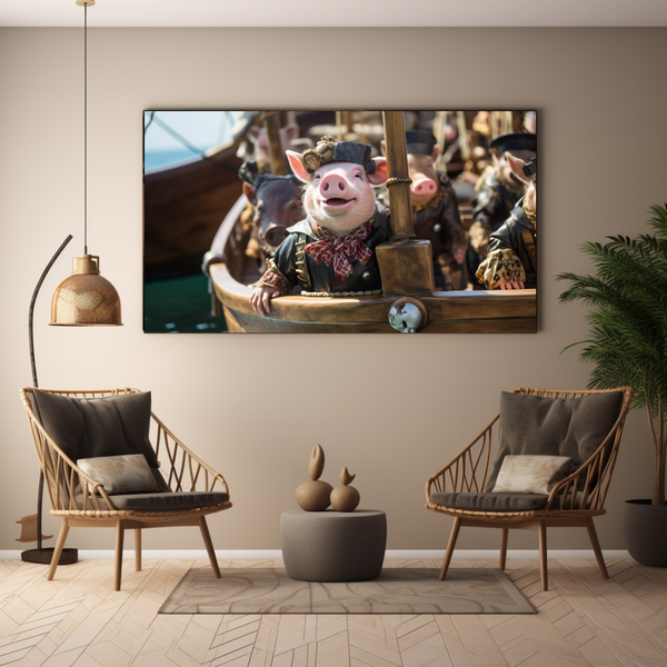 Canvas Wall Art - Piggy Pirate Party - BK0097