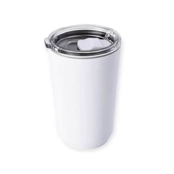 Stainless Steel Double Wall Insulated Tumble Travel Mug - 560ml White