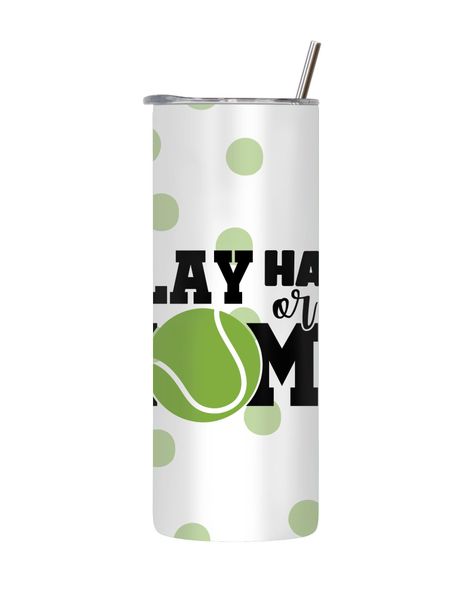 Home 20 Oz Tumbler with Lid and Straw Trendy Tennis Graphic Design Gift 239