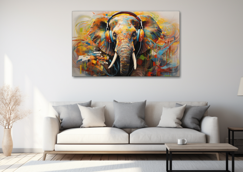 Canvas Wall Art - Musical Menagerie Elephant - HD0019
