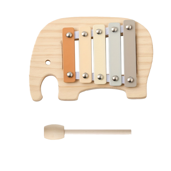 Baby Wooden Elephant Toy Baby Percussion Instrument Educational Toys