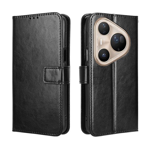 Crazy Horse Pattern Leather Case Compatible with Huawei Pura 80 Pro Plus