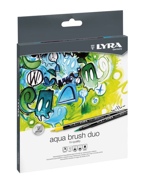 Lyra 12 Aqua Brush Duo Fibre Pens