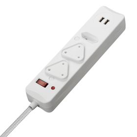 Switched Multiplug: 3-Way, USB Ports, Surge & Overload Protection