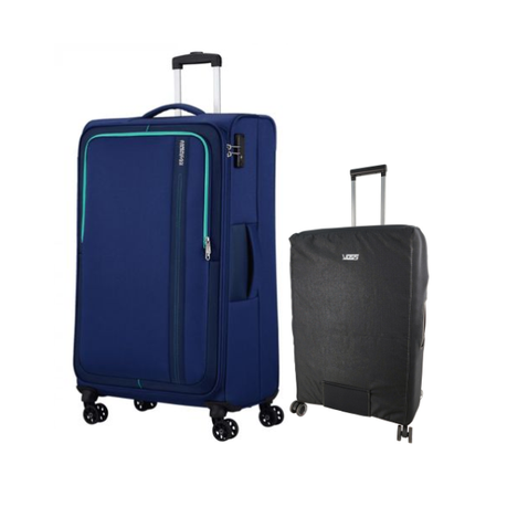 American Tourister Sun Seeker 68cm Check in Spinner with Voss Luggage Cover Daily Sale Shop