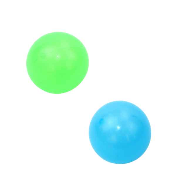 Luminescent Stress Relief Sticky Balls - Blue &amp; Green (2 Pack)