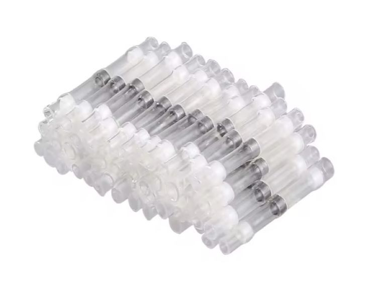 50 White Waterproof Self Solder Heat Shrink Electrical Connector Small