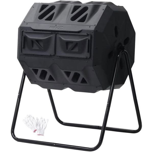 MIkaco 42-Gallon Dual-Chamber Tumbling Compost Bin
