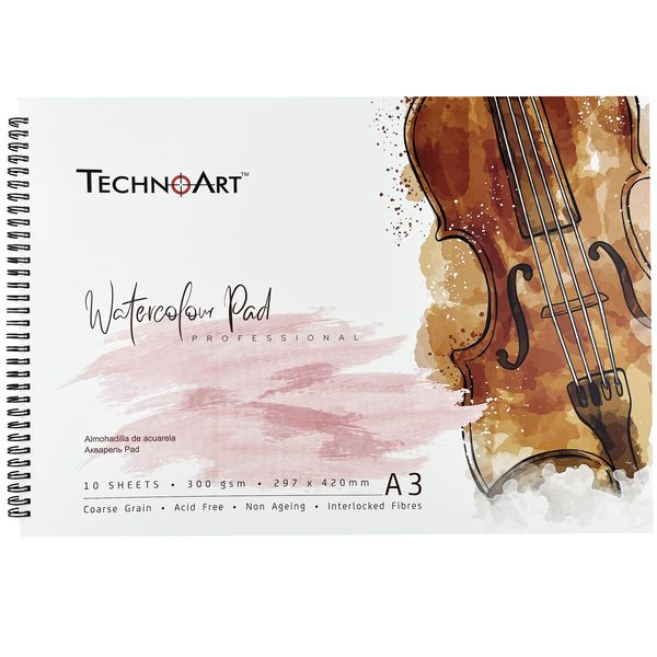 TechnoArt Wiro Water Colour Pad 300gsm - Professional - A3, 10 sheets