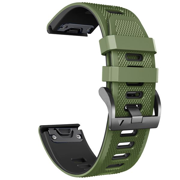 2 Tone Diamond Sport Silicone Watch Strap for GARMIN - 26mm - Black Grey