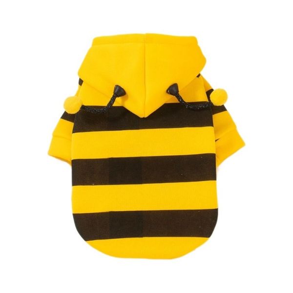 Bestby-Bumblebee Small Pet Hoodie Dog Costume with Antenna-Size M: 30x19cm