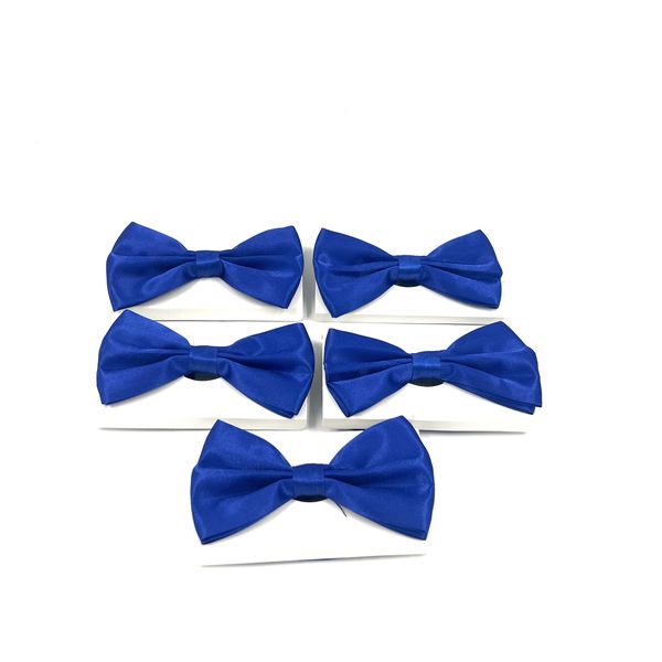 Men Blue Bowtie Tie 5 Pieces