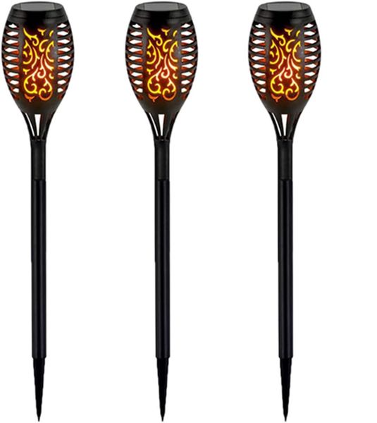 3 Pack 51 LED Torch Flame Design Solar Light Garden Outdoor Patio Decorative