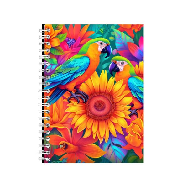 Toucan Orange Sunflowers Neon Notebook Gift Idea Notepad Pad 76