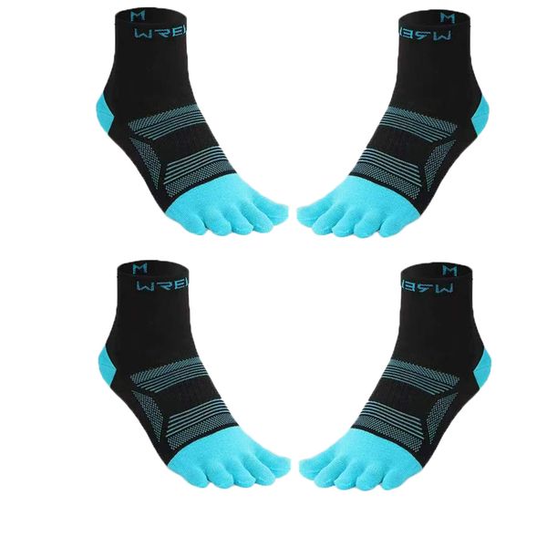 Cotton Five Finger Socks - Soft Comfortable and Moisture Wicking (2 Pairs)