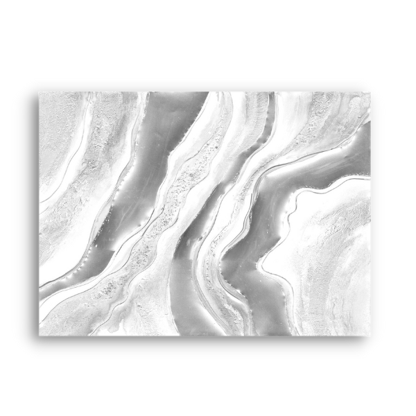 Canvas - Abstract - Silver Flow II - 900mmx1200mm