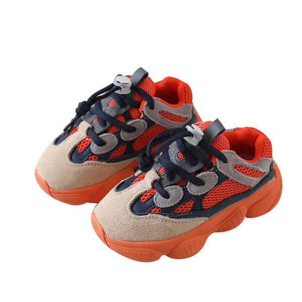 Olive Tree-Kids Chunky Retro Street Style Lace Sneakers-Orange