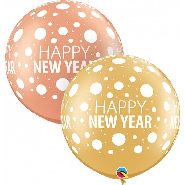 3 Feet Latex Round Happy New Year Dots-A-Round
