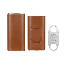 Chenshia - Sophisticated Cigar Case - Leather Case with Cutter ...
