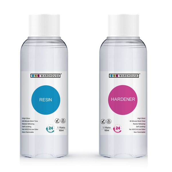 Epoxy Resin A&amp;B 1:1 Resin and Hardener Kit - 200ml