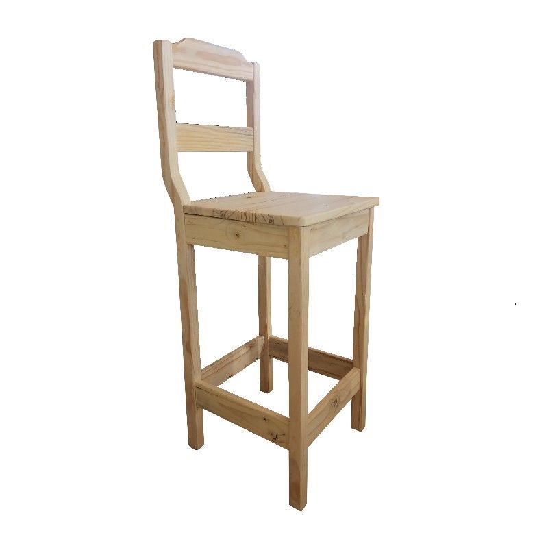 Woodly Stools Bar - Wooden High Chair With Back 100cm