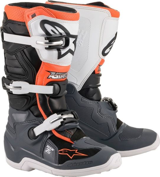 Alpinestars - Tech 7 S Youth Offroad Boots - Black/Grey/White/Orange