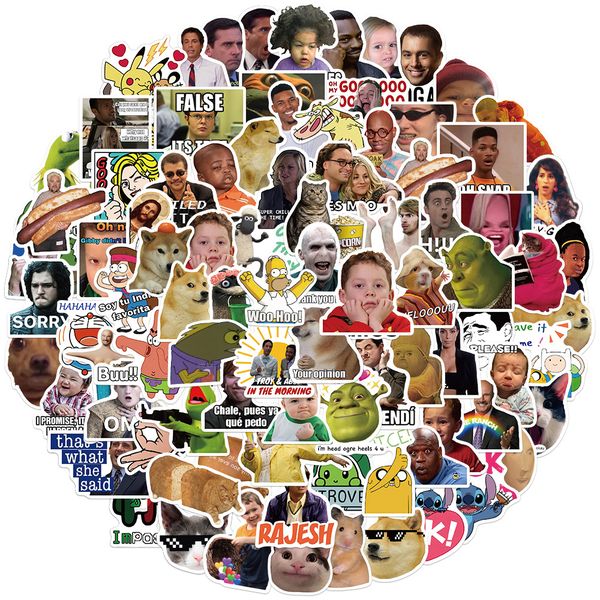 100 PCs PVC Funny Meme Stickers For DIY Decor