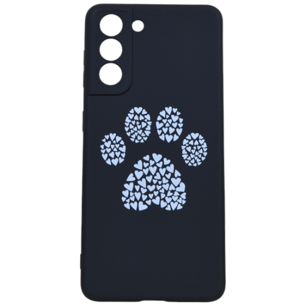 High Quality Heart Paw Print Phone Case For Samsung Galaxy S22 Ultra -Black
