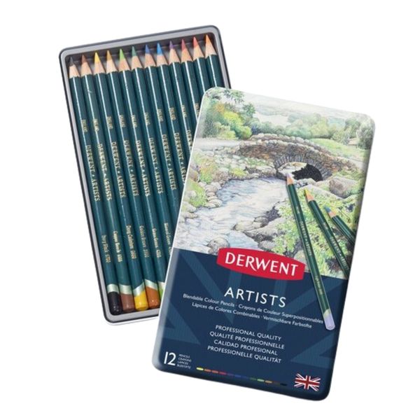 Derwent Artists Pencils - Tin of 12 - 32092