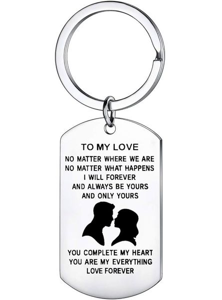 Stainless steel Keychain - To my Love, no matter where we are