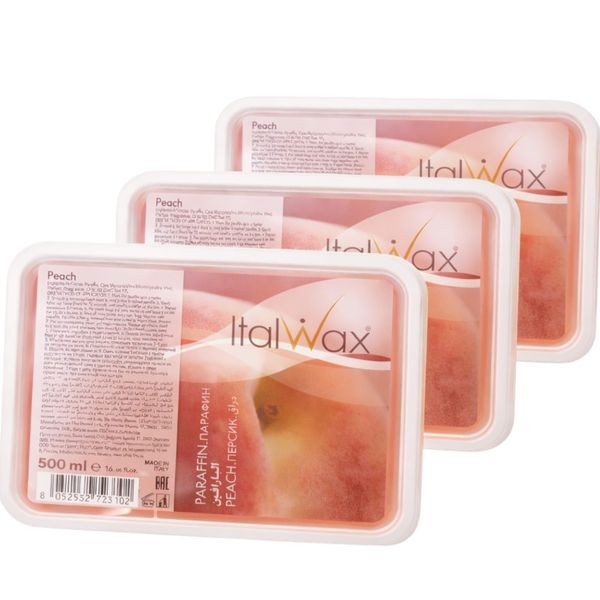 ItalWax Peach Paraffin Wax 500ml x3 Professional Moisturising Spa Treatment