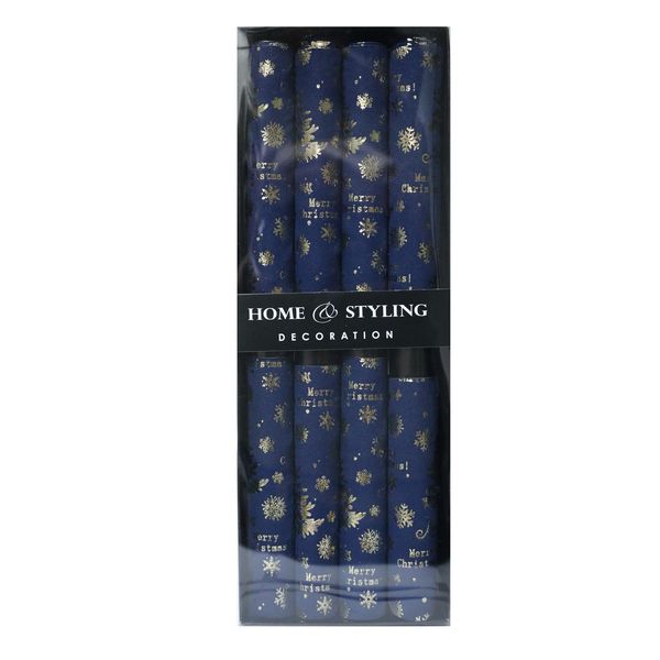 Blue Velvet Placemats 30x45cm - Champagne Gold Tree Design, Set of 4