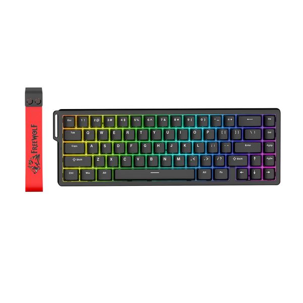 FREE WOLF F68 HE 60% Mini Gaming Keyboard Wired ,Magnetic Switch RGB
