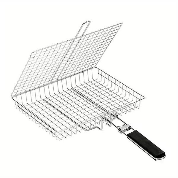 1 Stainless Steel Foldable Grill Basket