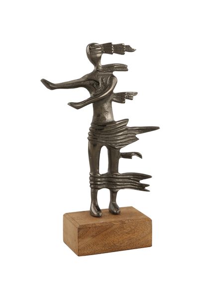 Lady In The Wind Statue For Home Decor On Wooden Base