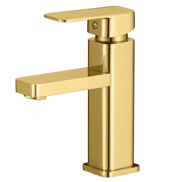 Square Basin Mixer Gold (Tall: 17.5cm)